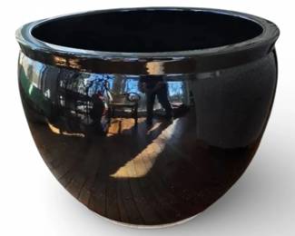 Huge Black Ceramic Pot