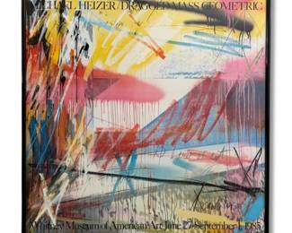 Framed Michael Heizer Dragged Mass Geometric Exhibition Poster 47 x47 