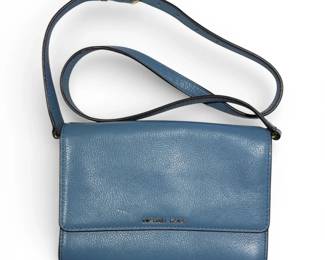 Michael Kors Blue Leather Crossbody Purse w COA