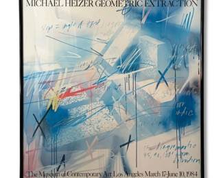 Framed Michael Heizer Geometric Extraction Exhibition Poster 47 x47 