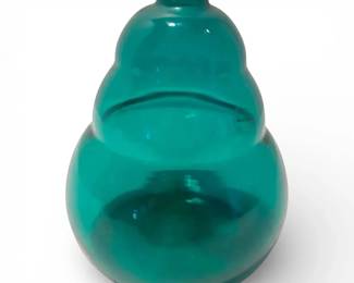 Salviati 2000 Teal Venetian Art Glass Bud Vase, Signed 5.5 