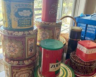 Vintage metal tins
