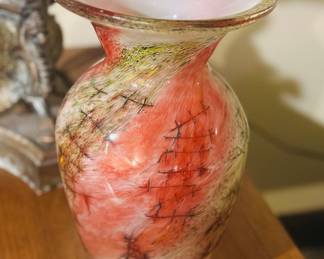 Adam Jablonski renowned Polish artist  glass vase 