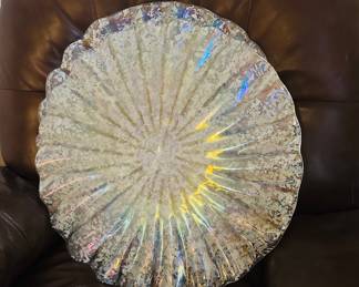 Large vintage carnival glass platter (2)