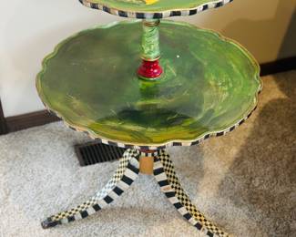   Handpainted 2 tier table 