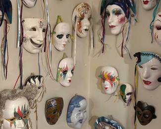 Vintage ceramic & porcelain Mardi Gras/ Venetianmasks 
