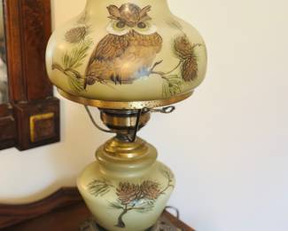 Electric Hurricane lamp, Hedco Owl 