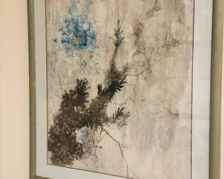 Watercolor print by Pang Tseng Ying 38 x 34" 