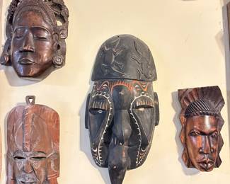 African tribal/folk art  wood masks Toba Batak 