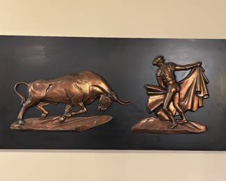 MCM Matador and bull 3-D /wall art relief by Turner 