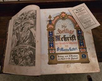 1855 German Bible, about 6" thick