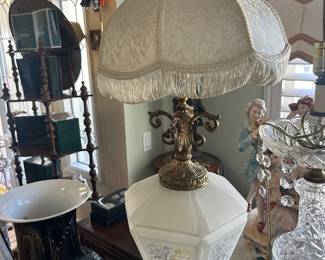 Brass and Crystal Lamp