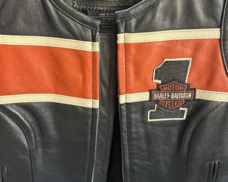 Orange and Black Harley Davidson Vest 