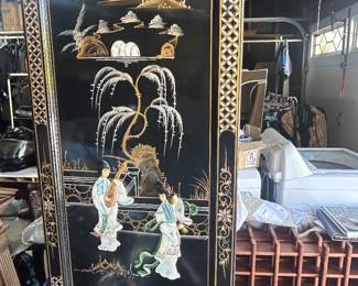 Chinoiserie Black Lacquer Cabinet 