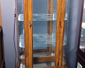 Illuminated Display Cabinet With Glass Shelves