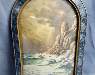 Domed Glass Print of Land's End, Cornwall, England by Carson
