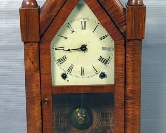 Chauncey Jerome Gothic-Style Clock With Key, 20" Tall 
