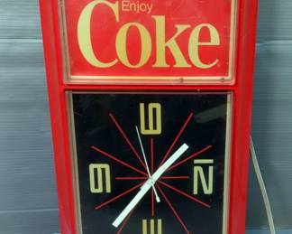 1960s Illuminated Coke Clock