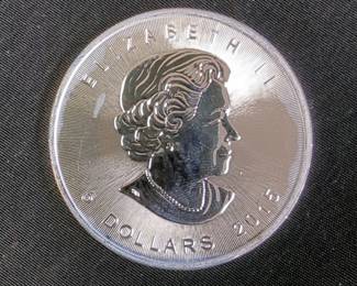 2015 Canada $5 Maple Leaf Silver Coins, Each Is 102 0.9999 Silver, Qty 3 