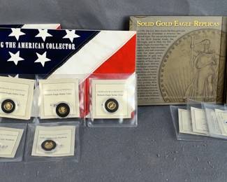Double Eagle And Historic Eagle Solid Gold Coin Replica Sets