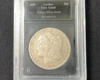 1899 And 1890 Morgan Silver Dollars, Qty 2, Graded 
