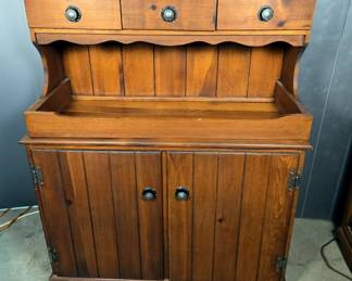 Wood Cabinet With Drawers And Lower Storage