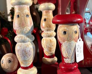 Hand Painted Craft Santa Figures