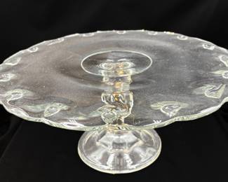 Vintage Indiana Glass Teardrop Pattern Glass Cake Stand
