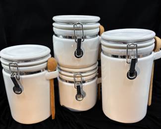 White Ceramic Canister Set
