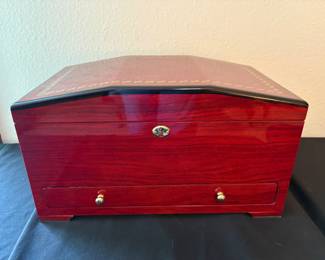 Large Wooden Lacquered Jewelry Box