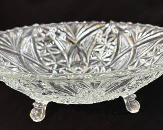 Anchor Hocking Stars & Bars 1000 Line Arch Footed Bowl