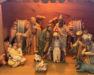 Vintage Hand Painted Ceramic Nativity