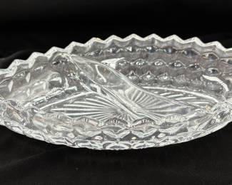 Fostoria Cubist Boat Divided Relish Dish
