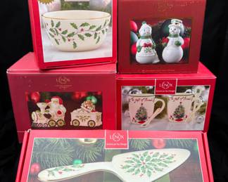 Lenox Christmas China Serving Pieces, Salt Peper Shakers, Platters
