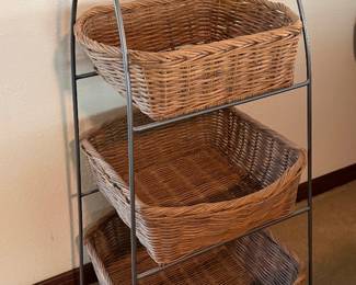 Three Tiered Basket Floor Stand