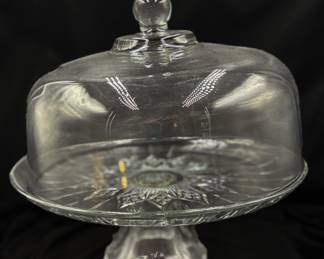 Clear Glass Cake Stand with Dome Lid