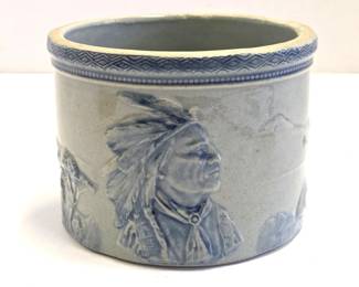 Monmouth Pottery Old Sleepy Eye Butter Crock
