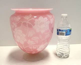 1920 STEUBEN Carder 9 1/2" Rosaline Acid Etch Vase