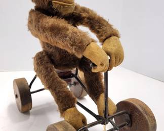 Steiff Jocko Monkey on Wheels Pull Toy