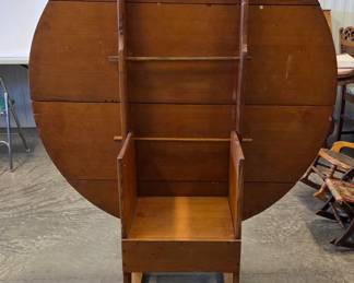 Antique 19th century hand pegged pumpkin pine folding chair table