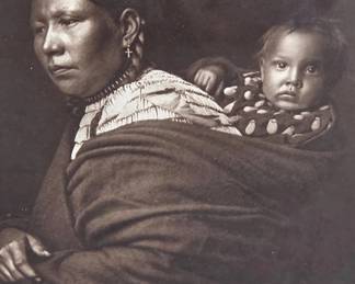 Photogravure by Edward S. Curtis "Sioux Mother And Child"