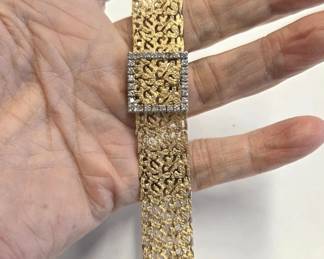 14K gold and diamond Geneve lady's wristwatch