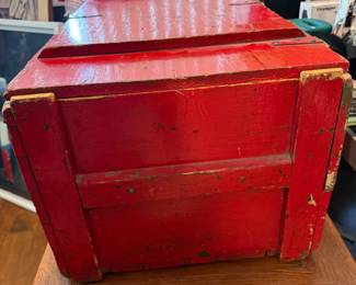 Shabby Chic Red Wood Vintage Trunk
