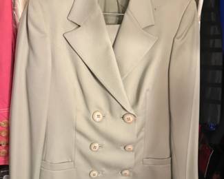 Gianni Versace Mint Green Wool Skirt Suit