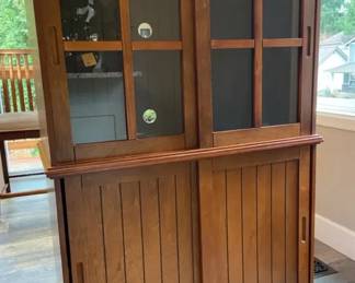 Wooden Buffet Server Cabinet With Glass Two Of Two