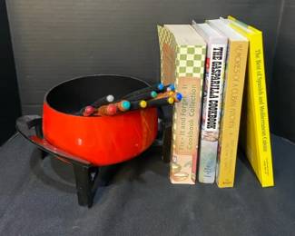 West Bend Electric Fondue Pot With Extra Forks  Cookbooks