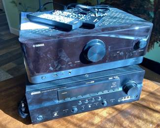 Two Yamaha Sound Receivers with Remotes