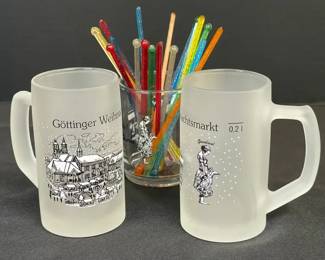 3 Gottinger Weihnachtsmarkt Collectible Mugs Decorative Drink Stirrers