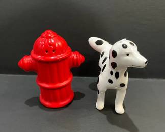 Dalmatian  Fire Hydrant Salt  Pepper Shakers