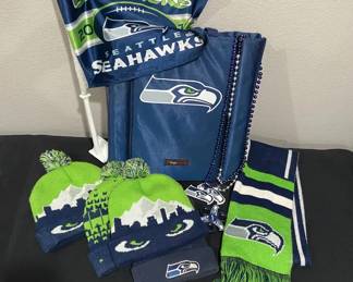 Seattle Seahawks Gear With A Stadium Cushion  Car Window Flag
